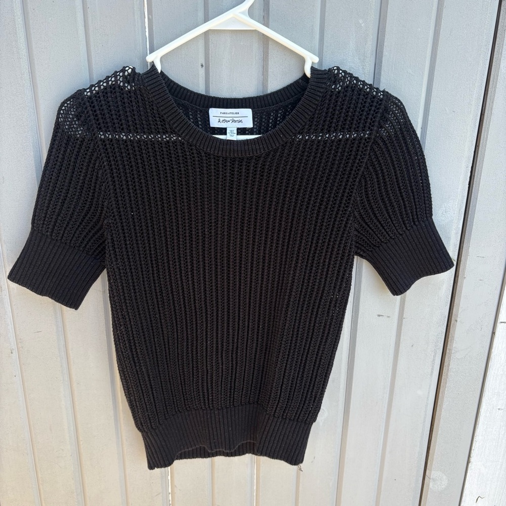 & Other Stories Black Short Sleeve Sweater